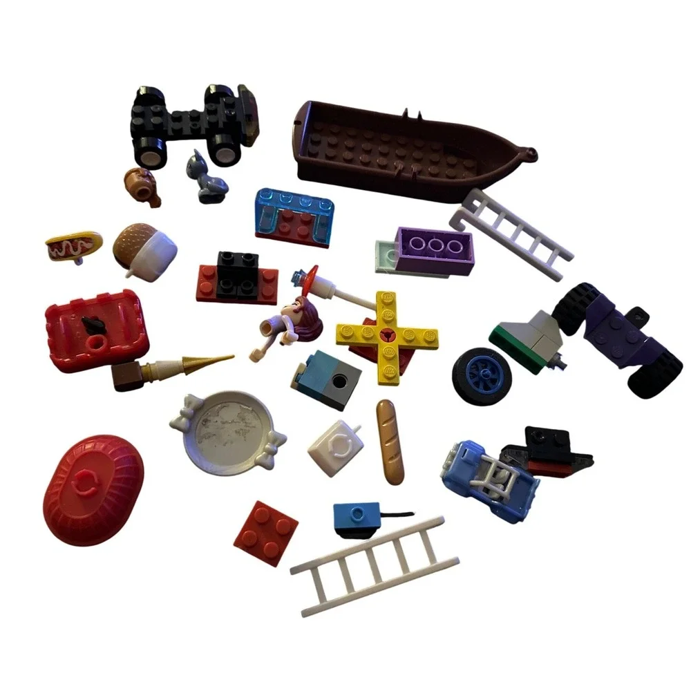 LEGO Friends Mixed Lot Mini-doll Boat Food Accessories Bricks‎ and Wheels Pieces